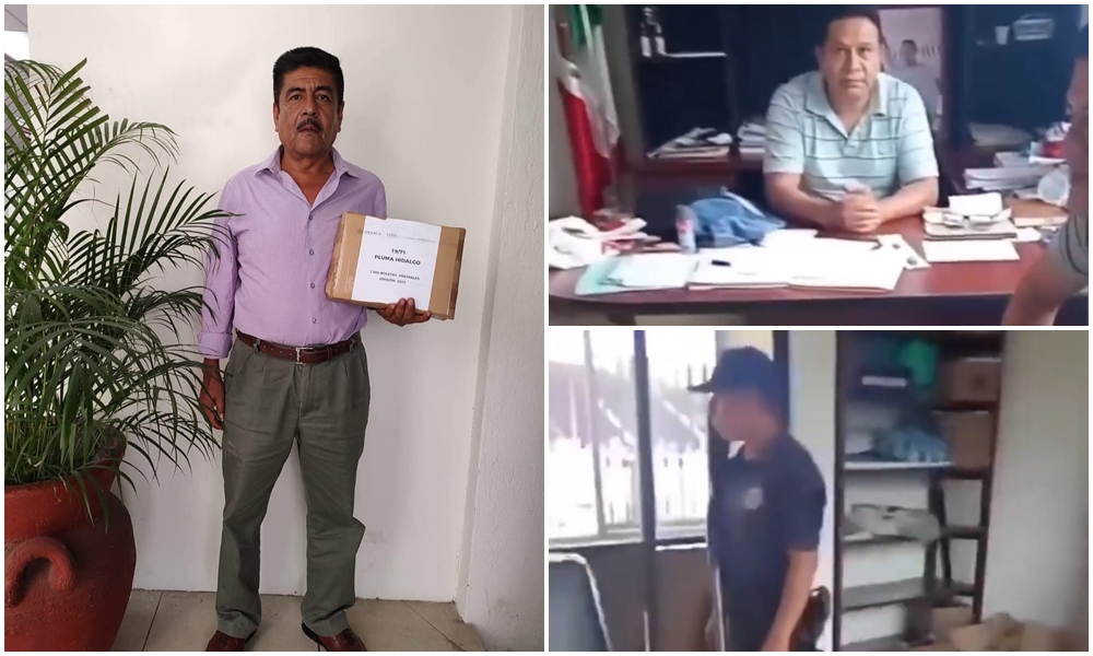 Presidente Municipal y Tesorero de Pluma Hidalgo Oaxaca se lían a golpes por “robarse” recursos municipales