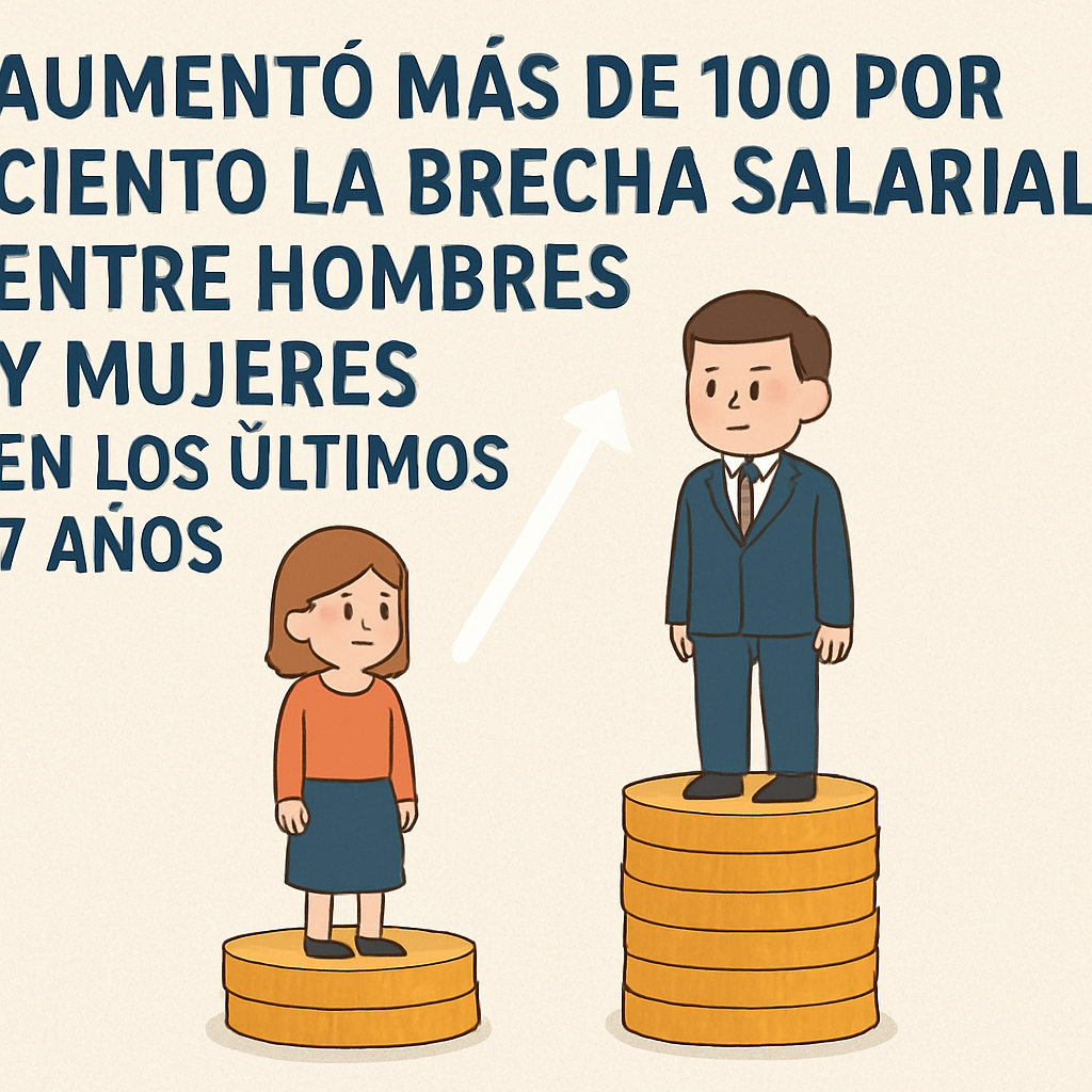 Aumentó más de 100 por ciento la brecha salarial entre hombres y mujeres en los últimos 7 años