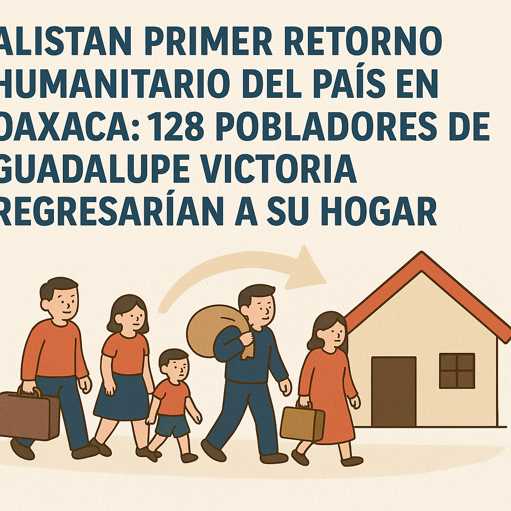 Alistan primer retorno humanitario del país en Oaxaca; 128 de pobladores de Guadalupe Victoria regresarían a su hogar