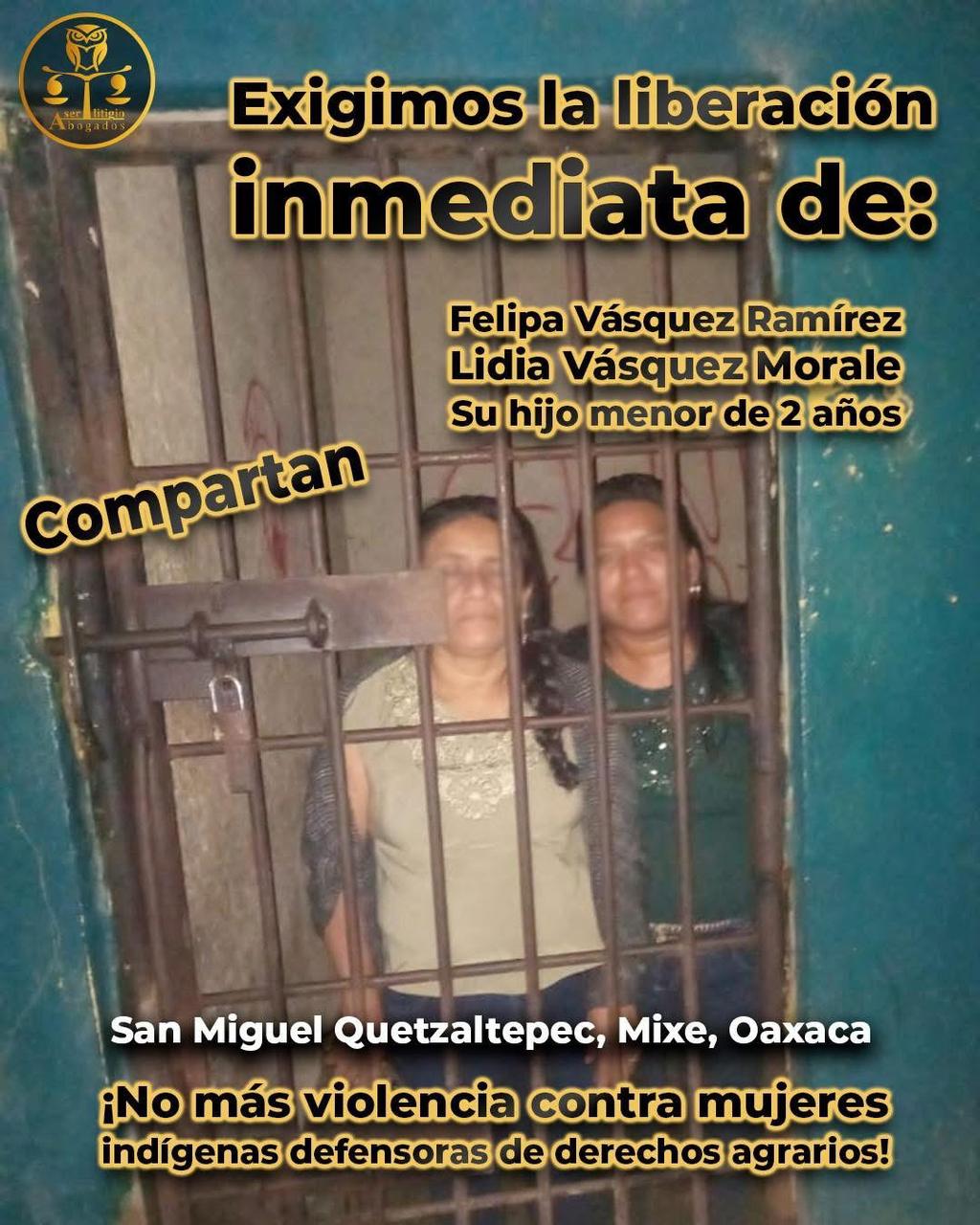 Por exigir sus derechos agrarios encarcelan y violentan a dos mujeres mixes en Oaxaca