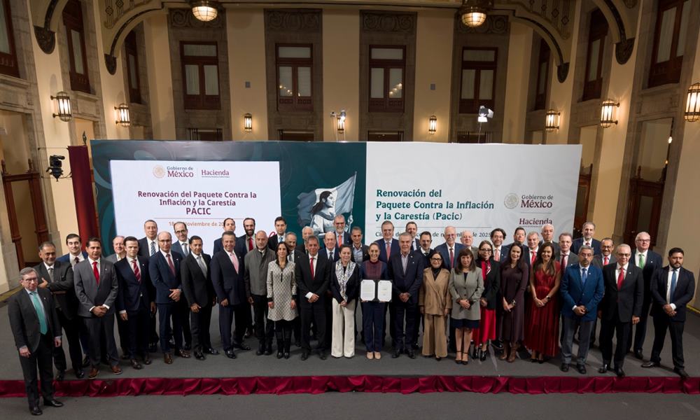 Presidenta Sheinbaum y empresarios renuevan el PACIC: canasta básica se mantendrá en 910 pesos hasta mayo de 2026