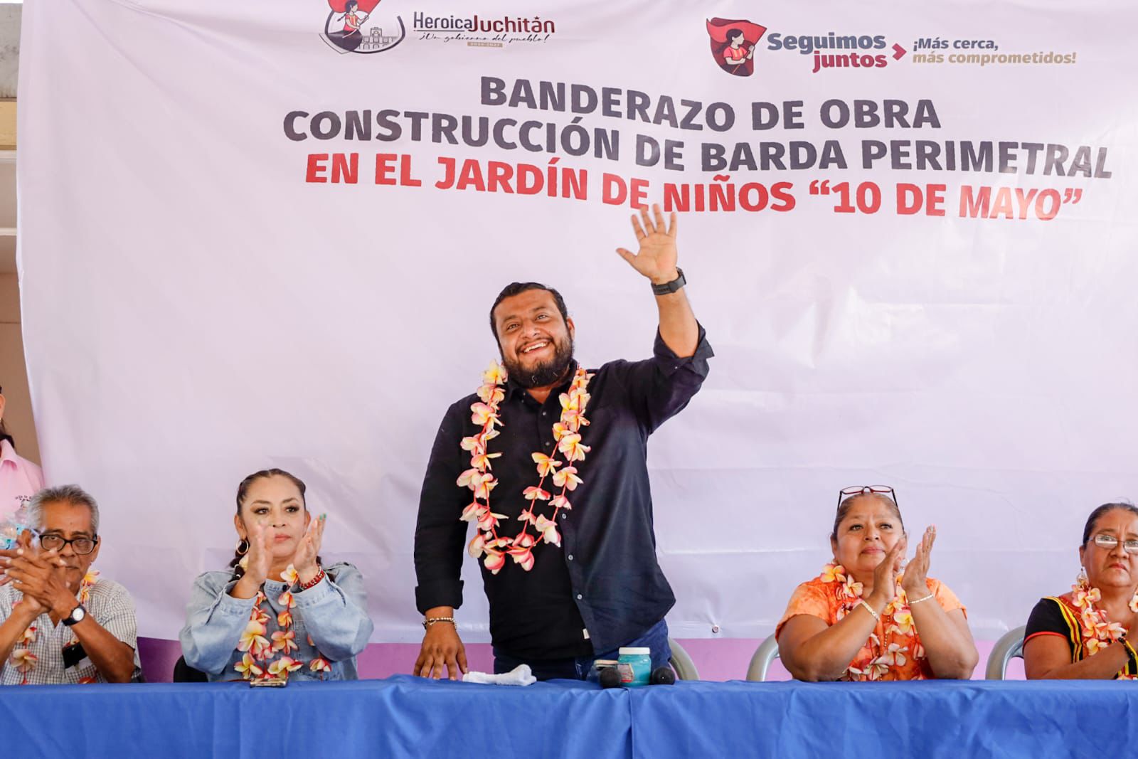 Miguel Quetu arranca la construcción de la barda perimetral en el jardín de niños “10 de Mayo”, al sur de la ciudad