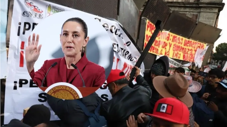 Protesta de la CNTE genera críticas de la presidenta Sheinbaum