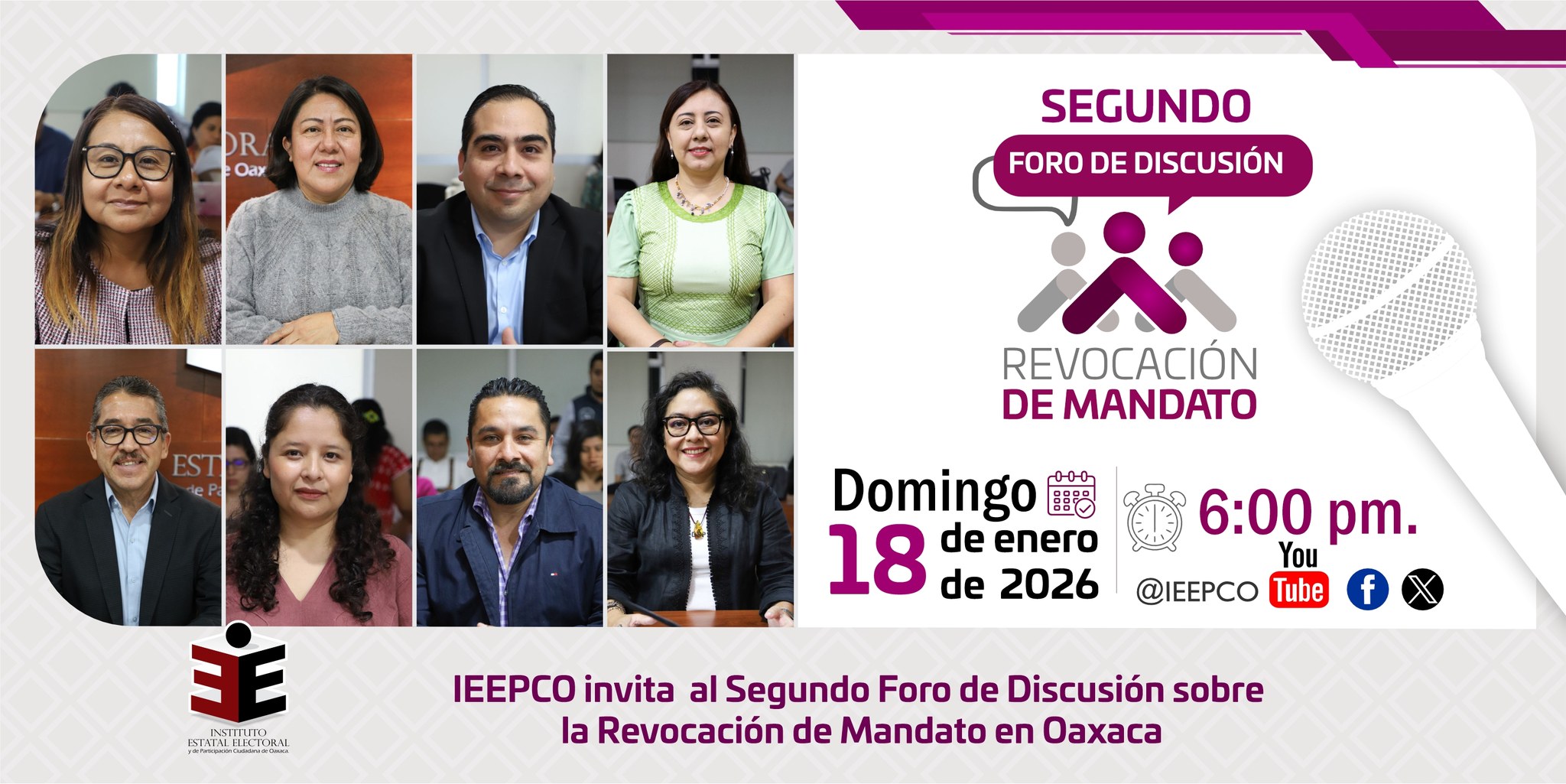 IEEPCO invita  al Segundo Foro de Discusión sobre la Revocación de Mandato en Oaxaca