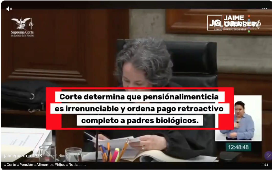 SCJN determina que pensión alimenticia es irrenunciable y ordena pago retroactivo completo