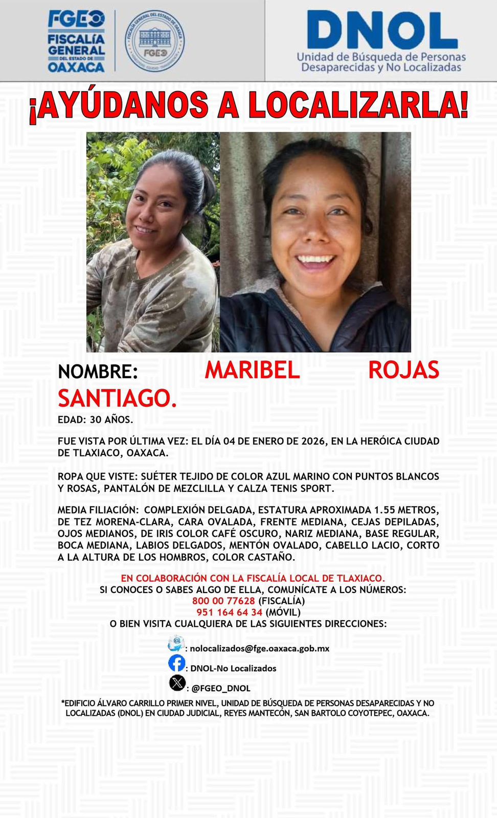 Buscan a Maribel, indígena mixteca que desapareció hace 5 días en Tlaxiaco, Oaxaca