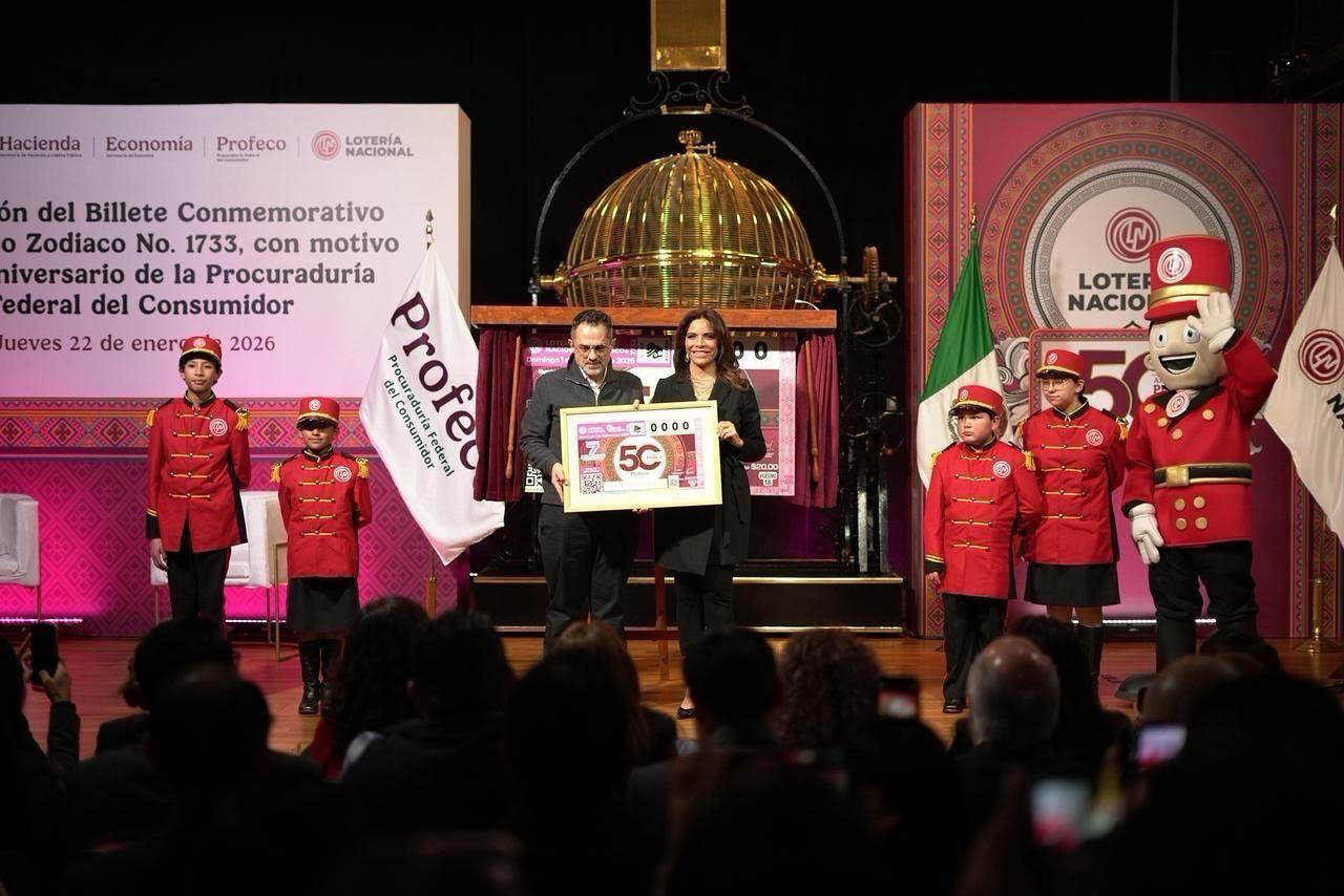 Con billete conmemorativo, Lotería Nacional destaca cinco décadas del trabajo de la Profeco