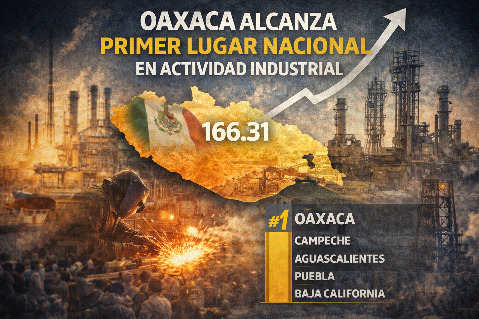 Oaxaca alcanza el primer lugar nacional en actividad industrial