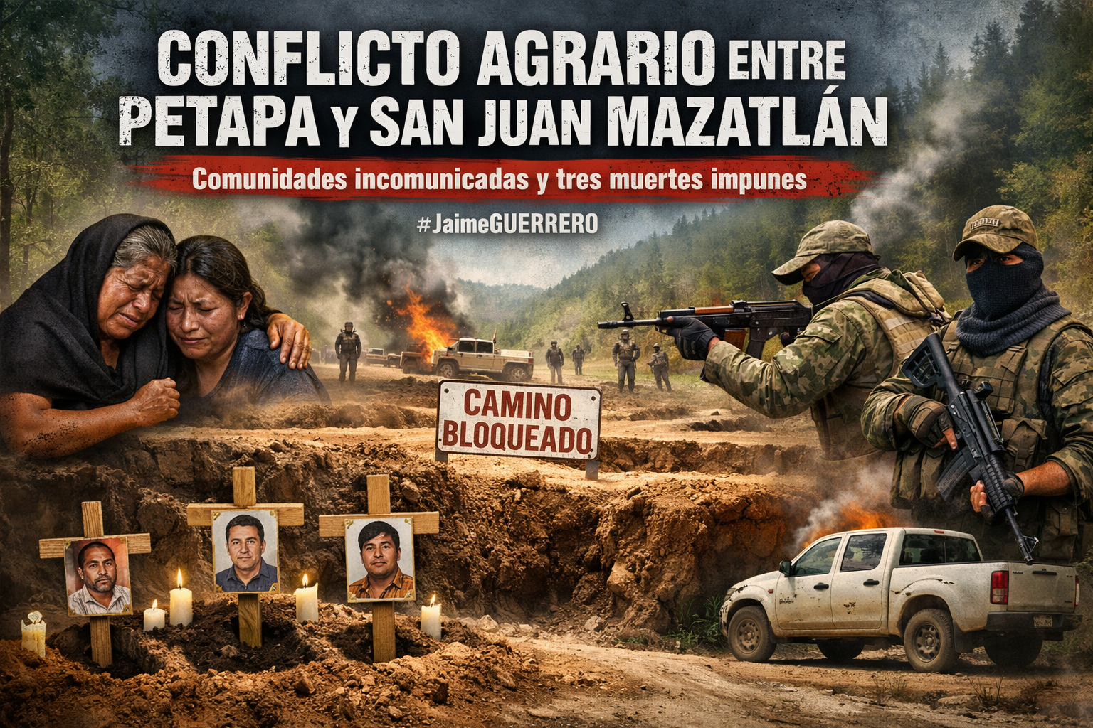 Conflicto agrario entre Petapa y San Juan Mazatlán deja comunidades incomunicadas y tres muertes impunes
