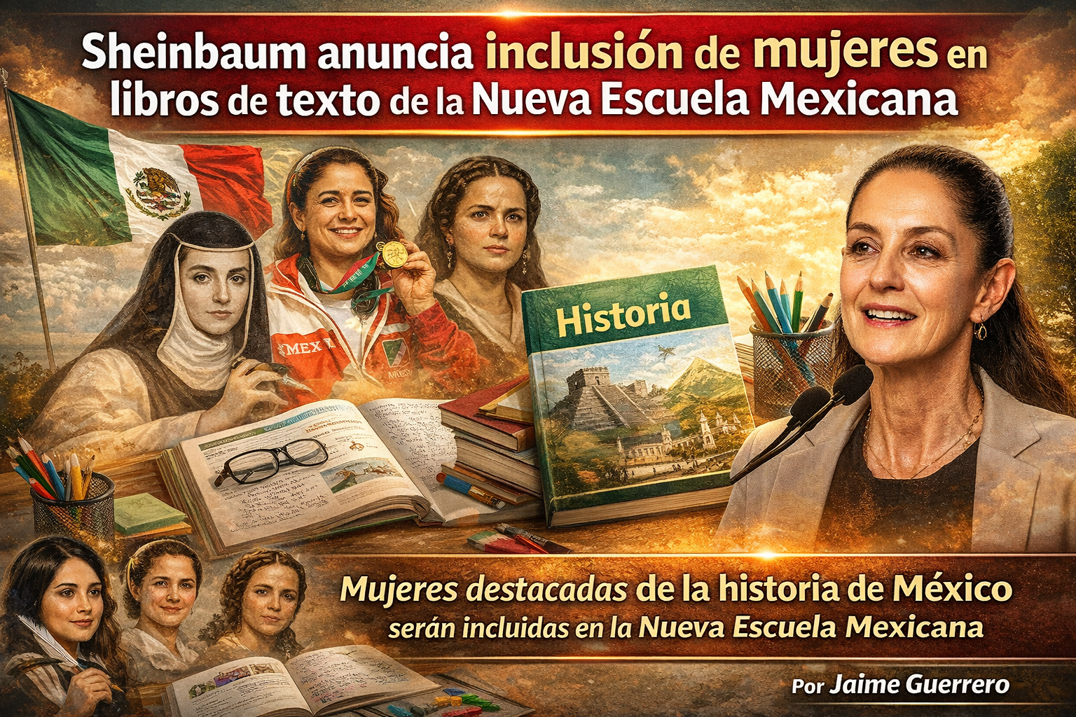 Sheinbaum anuncia inclusión de mujeres en libros de texto de la Nueva Escuela Mexicana