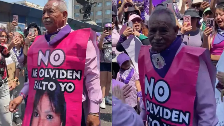 “Pronto te voy a dar ese abrazo que tanto deseo darte”: padre de Esmeralda Castillo en la marcha del #8M 