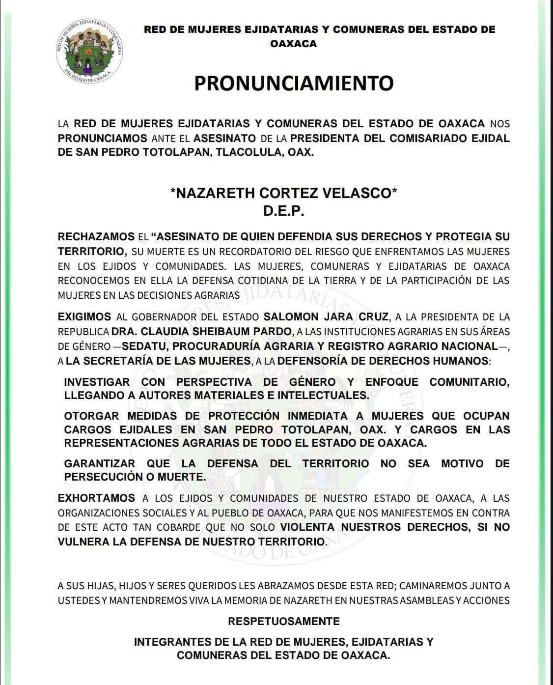 Mujeres defensoras del territorio en Oaxaca