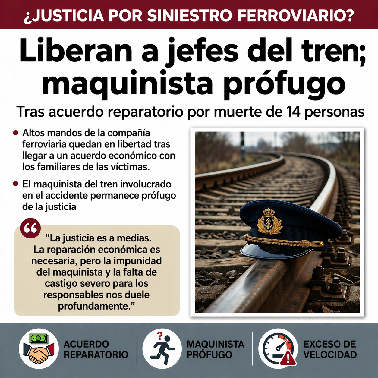 Por acuerdo reparatorio, liberan a conductor y jefe de despachadores del Tren Interoceánico; maquinista sigue prófugo