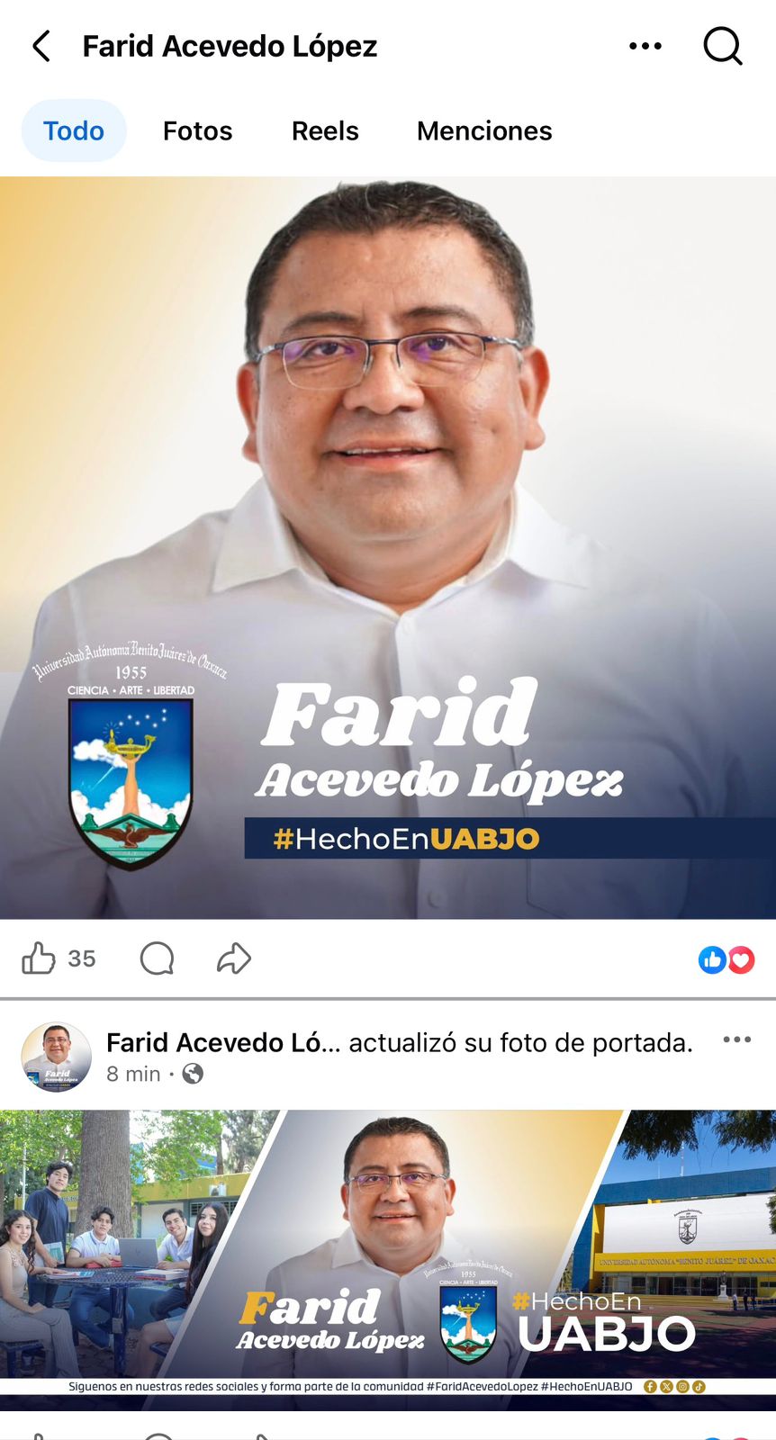 Con etiqueta “#HechoEnUABJO”, Farid Acevedo López se destapa oficialmente para la rectoría
