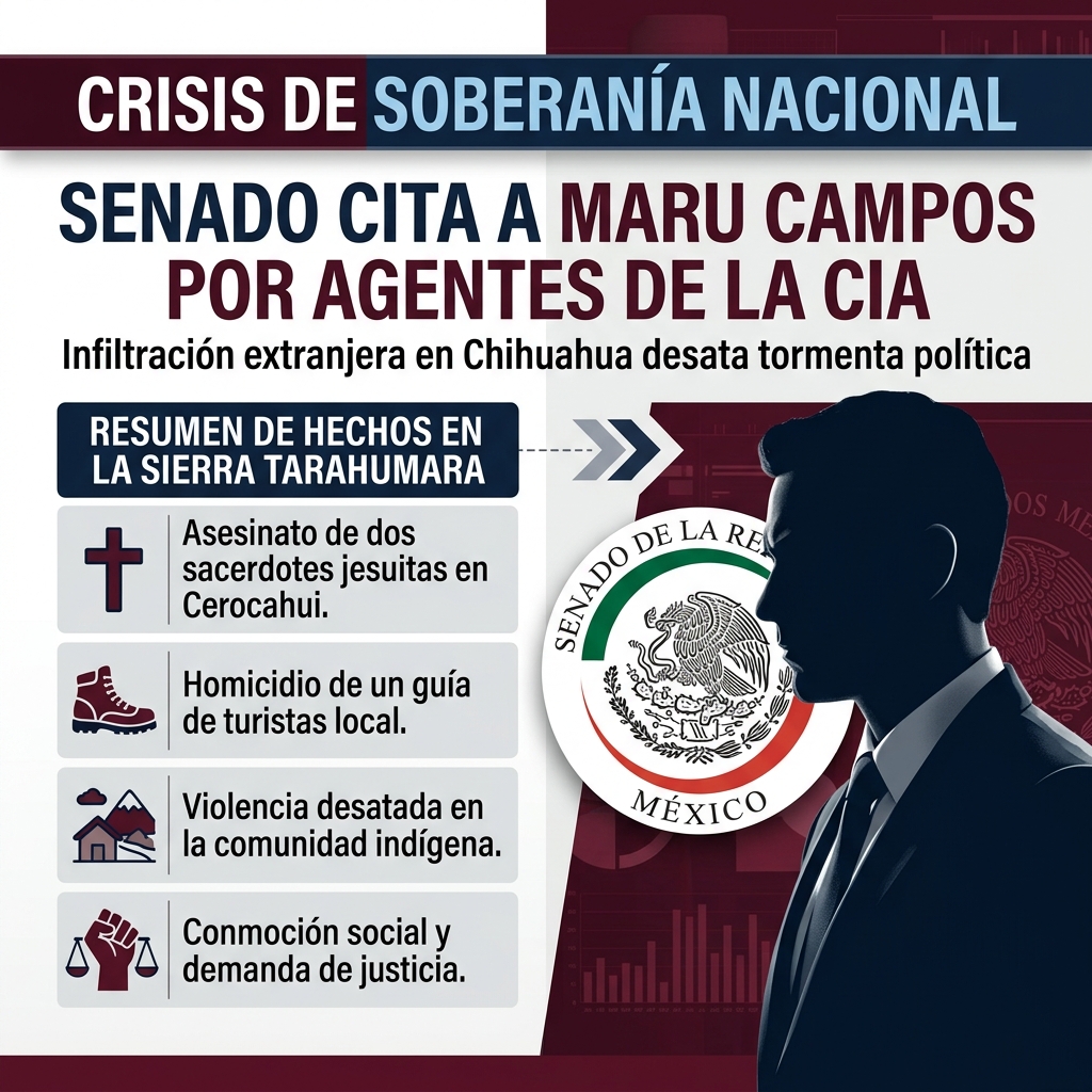 Senado cita a Maru Campos y al fiscal Jáuregui por presencia de agentes de la CIA en Chihuahua; MC advierte violación al pacto federa
