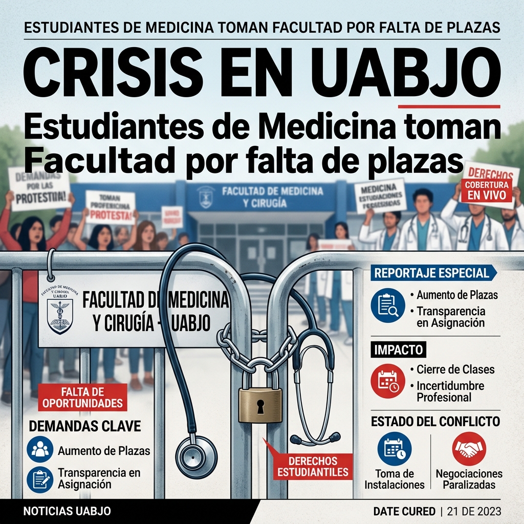ESTUDIANTES TOMAN MEDICINA-UABJO POR PÉRDIDA DE PLAZAS