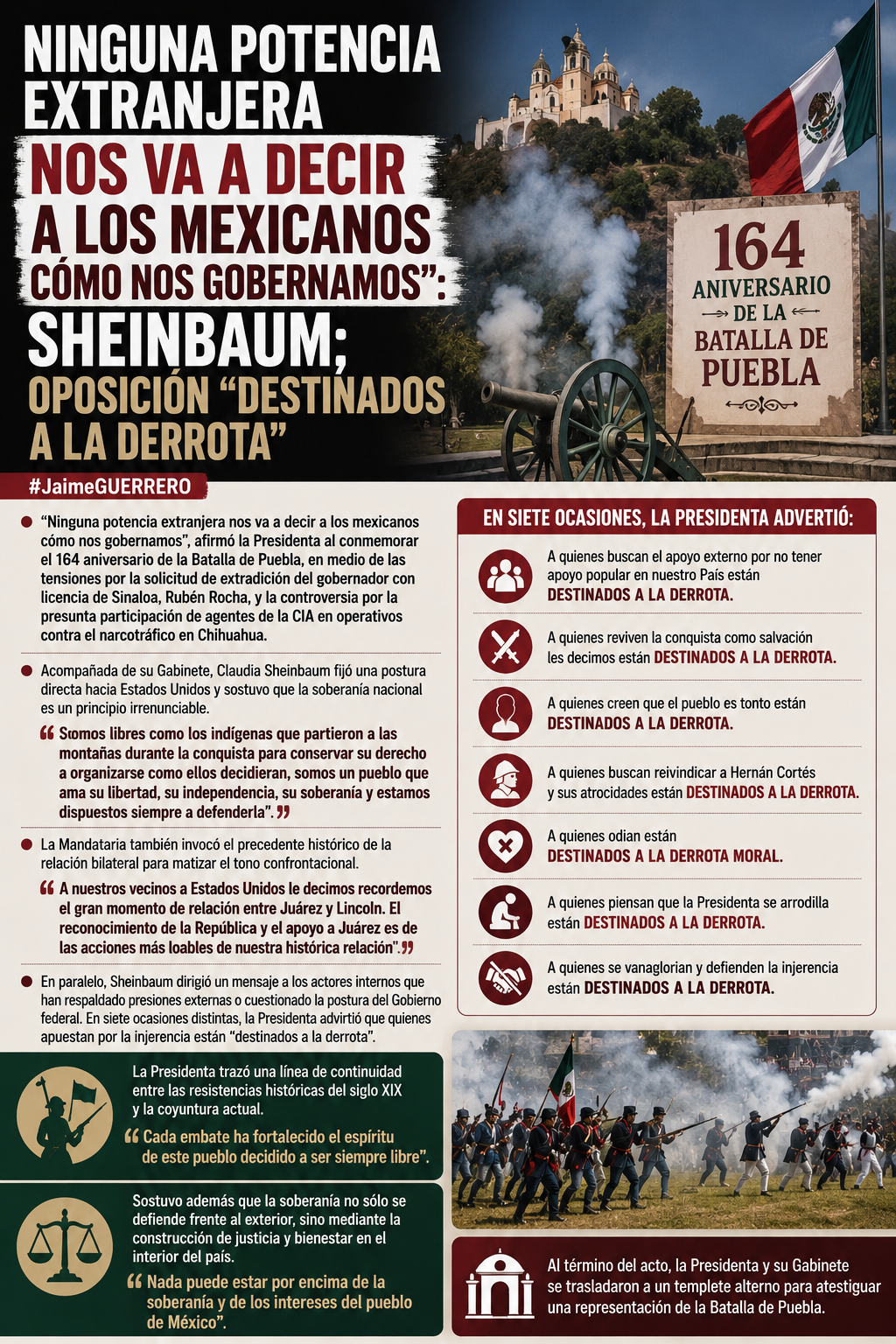 «Ninguna potencia extranjera nos va a decir a los mexicanos cómo nos gobernamos»: Sheinbaum; oposición «destinados a la derrota»