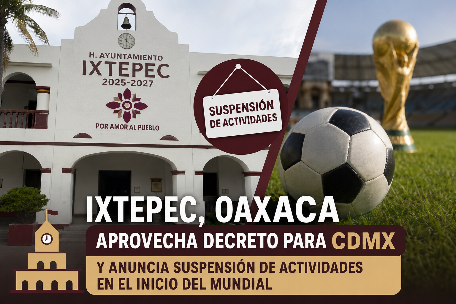El “Decreto Mundialista” de Ixtepec: Ayuntamiento suspende labores apropiándose de medida exclusiva para CDMX
