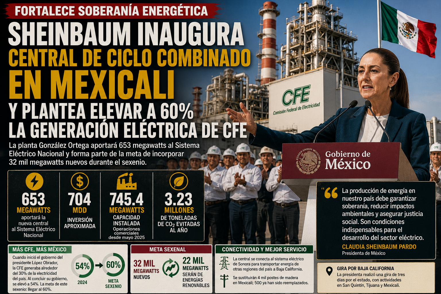CFE rumbo al 60%: el costo y los retos técnicos de la promesa energética en el norte del país