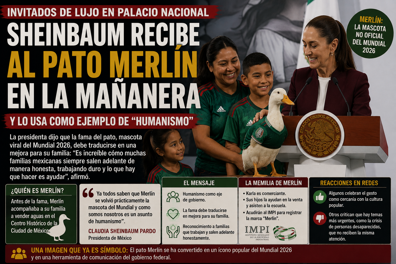 La agenda de las prioridades: el pato “Merlín” entra a la mañanera mientras colectivos de búsqueda siguen en la sala de espera