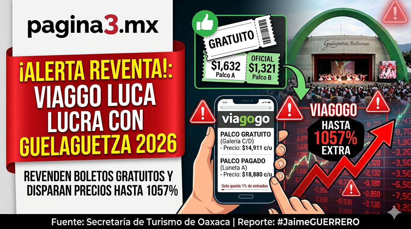 Viagogo lucra con boletos gratuitos de la Guelaguetza 2026 y dispara precios hasta 1000% sobre el costo oficial