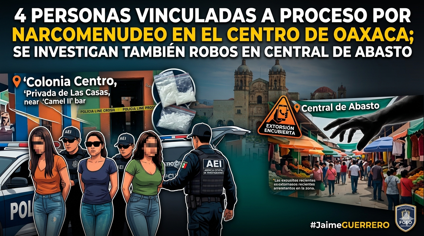 Vinculan a proceso a 4 detenidos en cateo en colonia Centro por narcomenudeo; les investigan robos en Central de Abasto