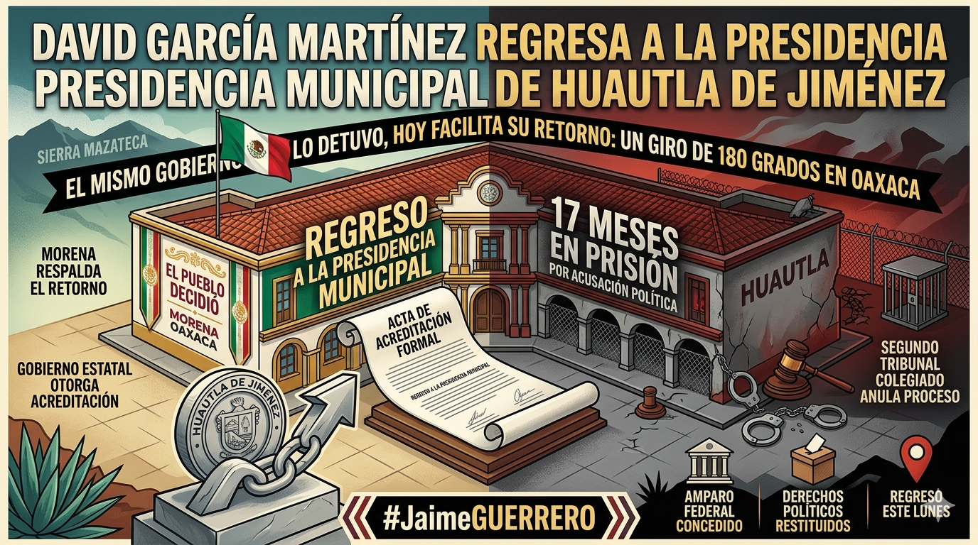 David García Martínez regresa a la presidencia municipal de Huautla de Jiménez