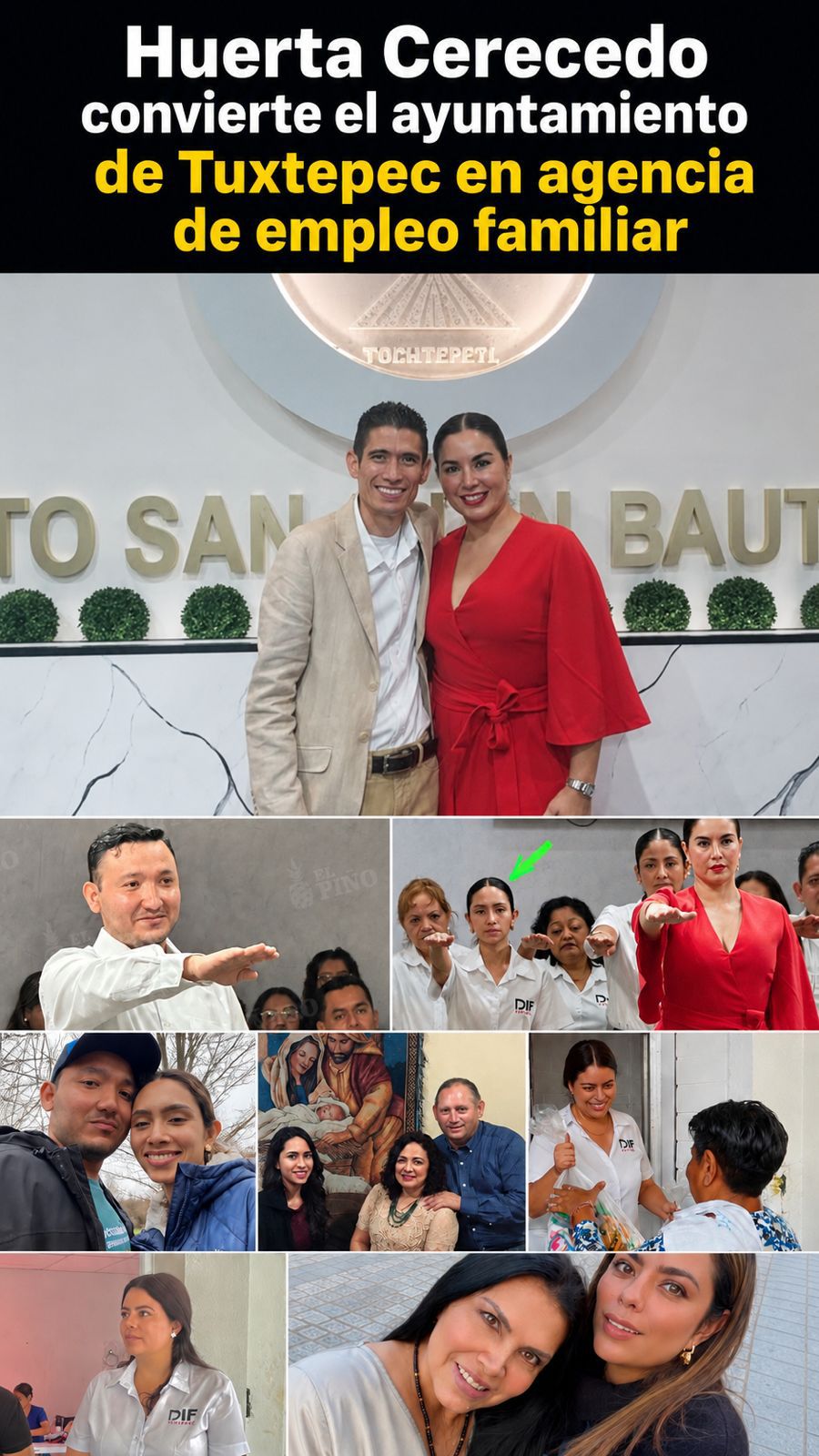 Huerta Cerecedo convierte el ayuntamiento de Tuxtepec en agencia de empleo familiar