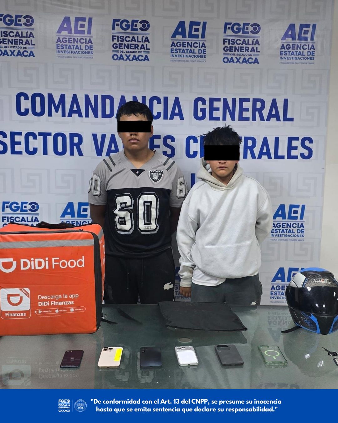 FGEO detiene a dos personas por robo con violencia