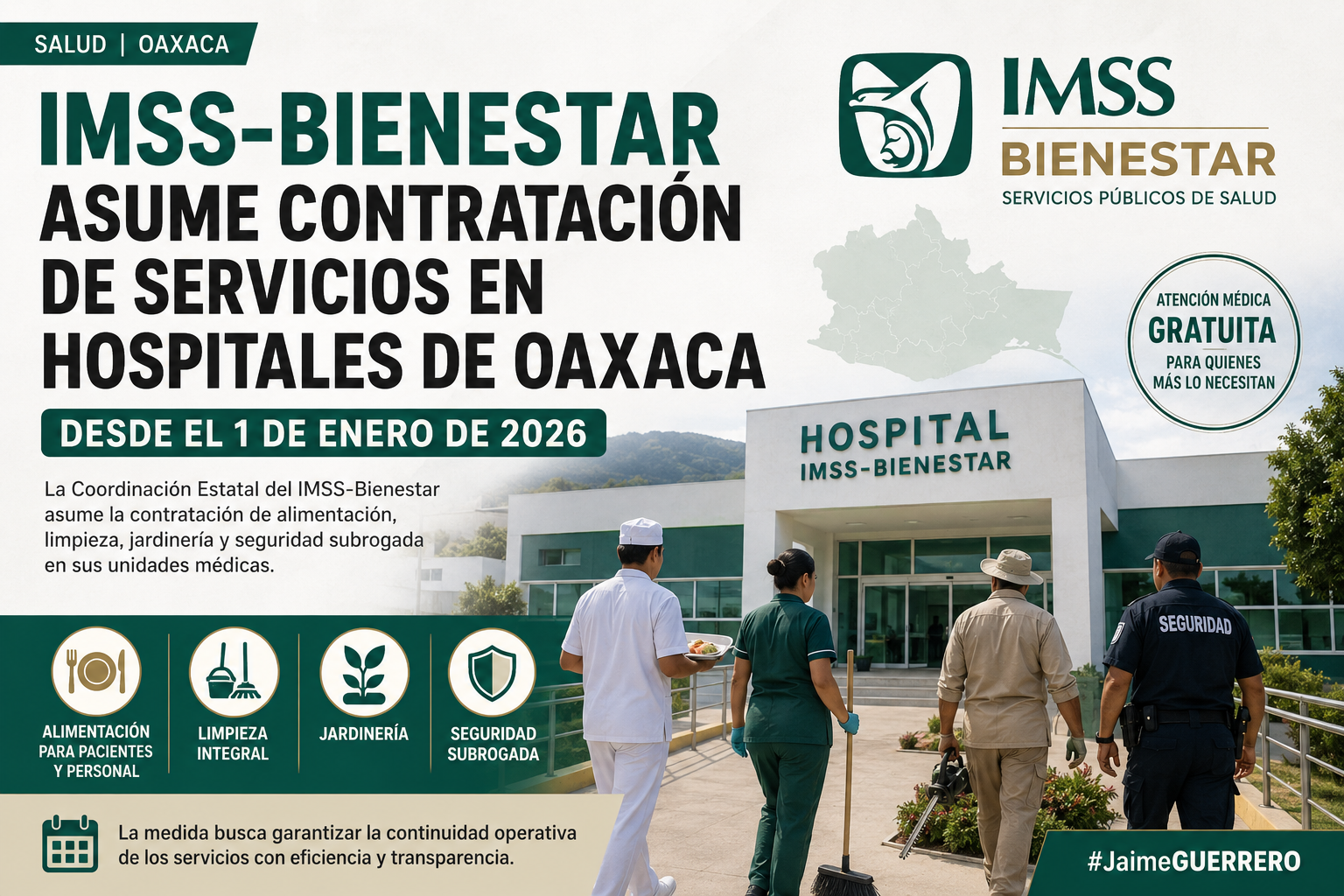 Federación arrebata a Oaxaca el control de millonarios contratos hospitalarios de limpieza, seguridad y alimentos