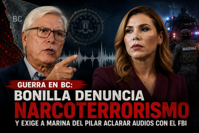 Guerra en BC: Bonilla denuncia narcoterrorismo y exige a Marina del Pilar aclarar audios con el FBI
