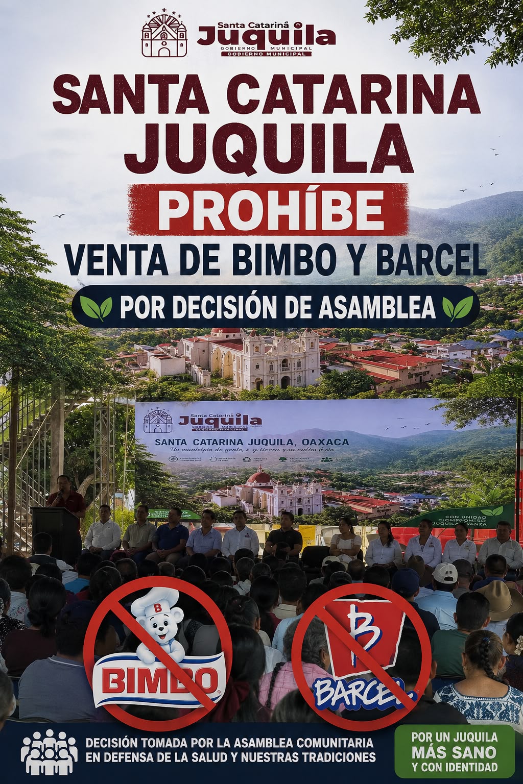 Asamblea de Juquila expulsa a Bimbo y Barcel por basura; aplica libre determinación en santuario nacional