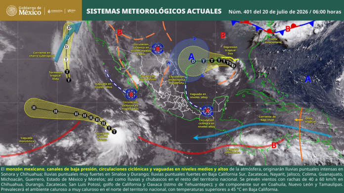 clima20_07 Este lunes pronostican lluvias aisladas y bochorno en Oaxaca