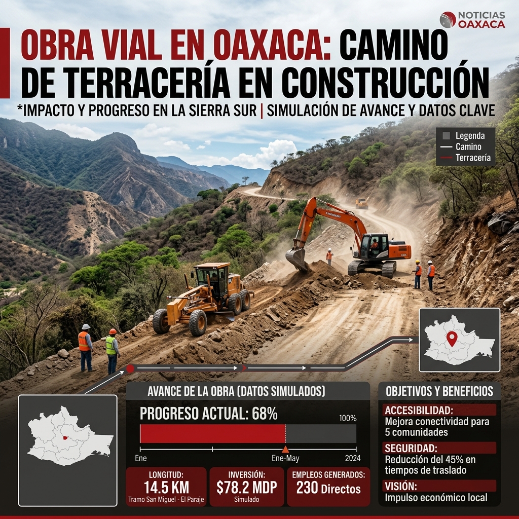 Exhiben simulación de obra en caminos artesanales de la Cañada oaxaqueña