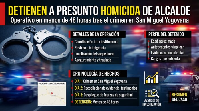 Detienen a presunto autor material del homicidio del alcalde de San Miguel Yogovana