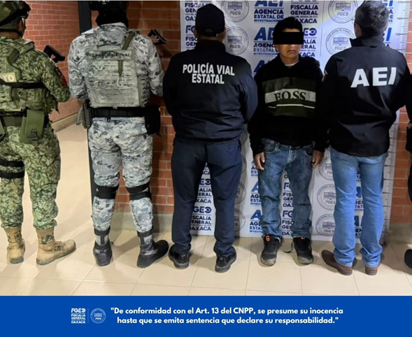 Aprehende FGEO a probable responsable de homicidio calificado cometido en la Sierra Sur