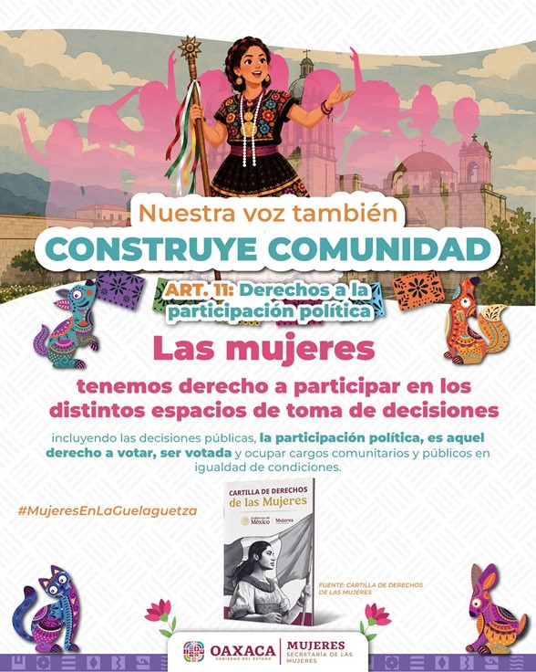 Visibilizan derechos de las mujeres, en el marco de las Fiestas de Julio: Mes de la Guelaguetza