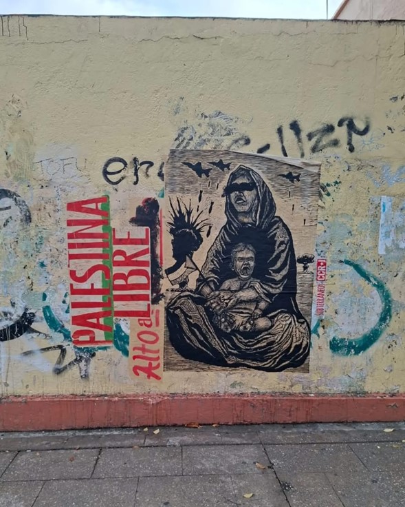 Mural gráfico en protesta social