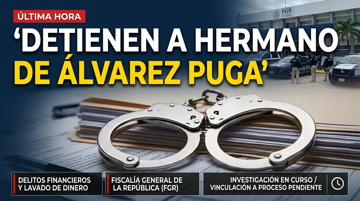 Detienen en Cancún al hermano de Víctor Manuel Álvarez Puga, prófugo de la FGR desde 2021