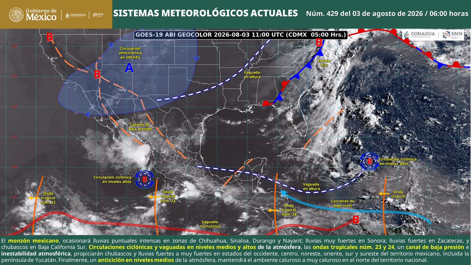 Este lunes pronostican lluvias aisladas en Oaxaca