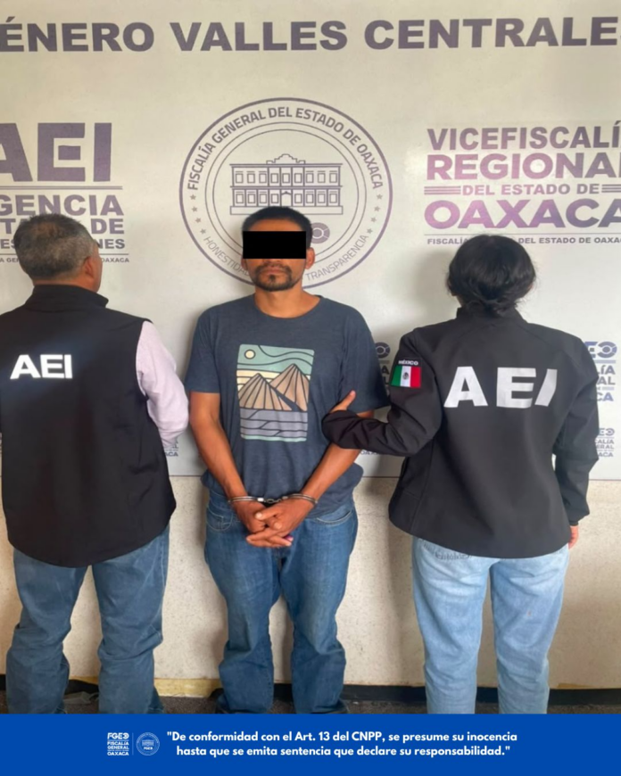 Obtiene FGEO vinculación a proceso y prisión preventiva contra probable responsable del delito de violación, cometido en agravio de una adolescente ocurrida en Zaachila