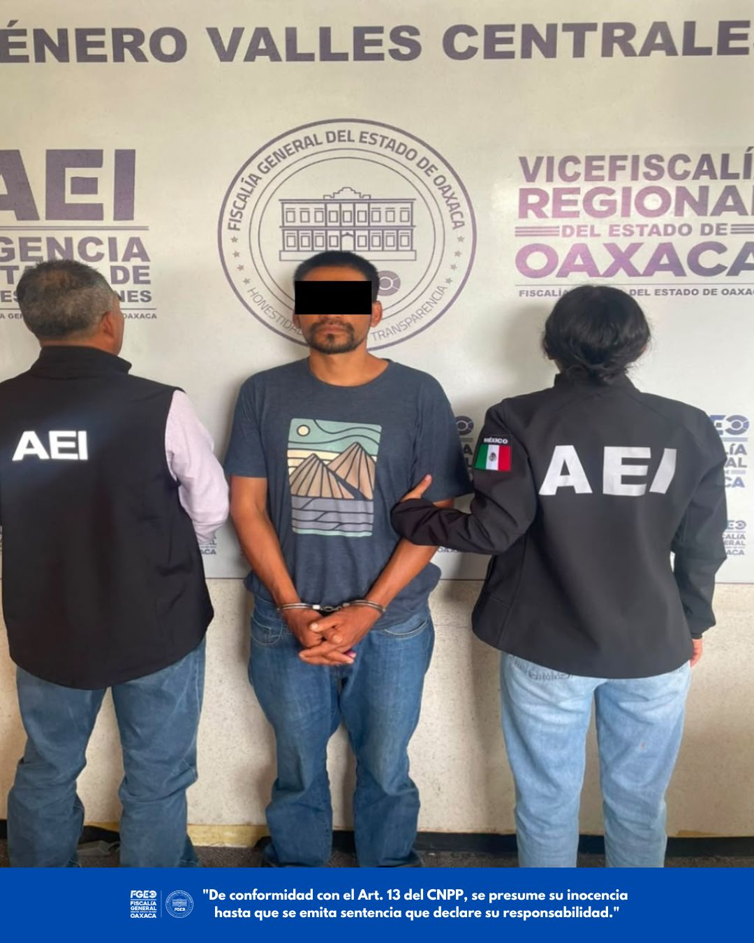 Obtiene FGEO vinculación a proceso y prisión preventiva contra probable responsable del delito de violación, cometido en agravio de una adolescente ocurrida en Zaachila