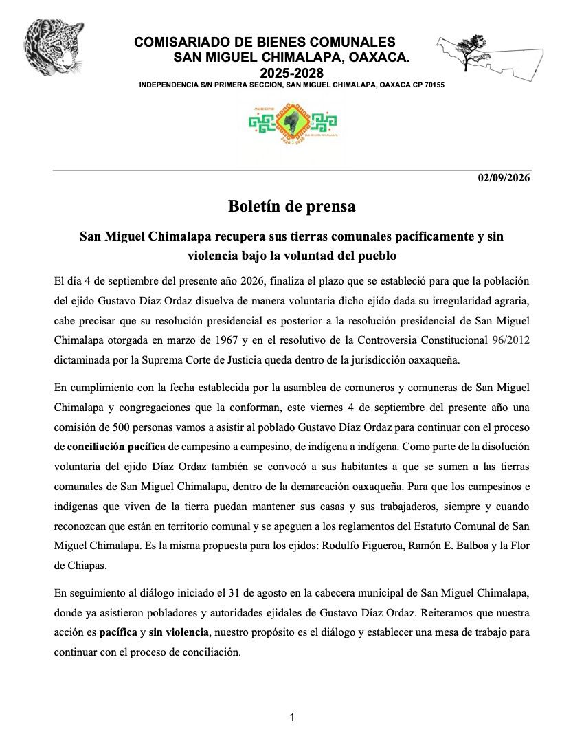 Comuneras y comuneros zoques en defensa pacífica de la selva