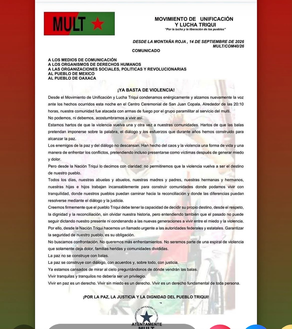 Comunidades triquis agredidas en Oaxaca