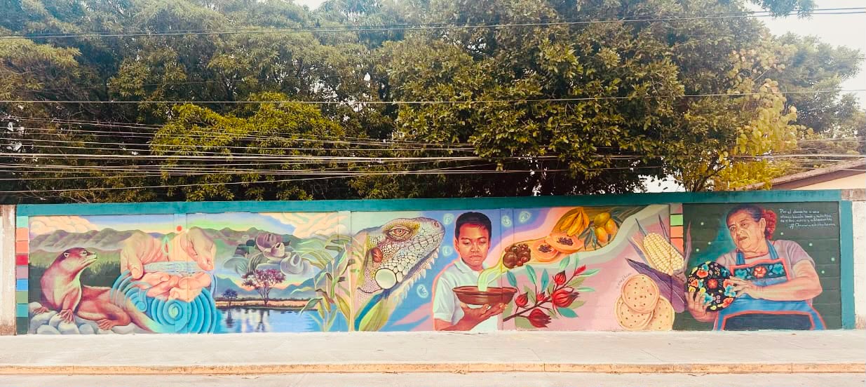 Inauguración del mural en Ixtepec, Oaxaca