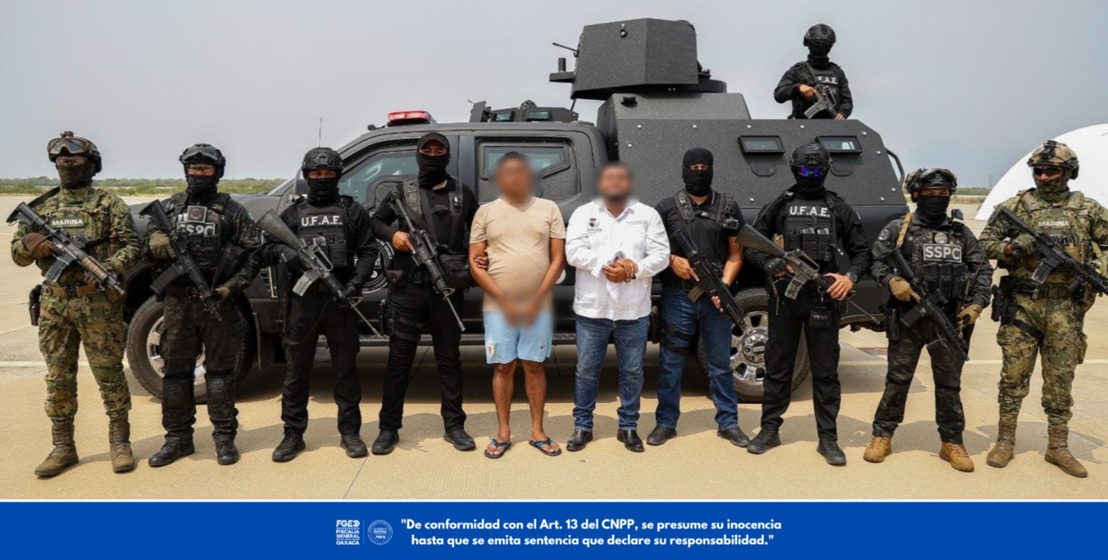 Traslado de Miguel Sánchez Altamirano y Carlos Alberto de la Paz López, alias "La Parka", escoltados por fuerzas de seguridad
