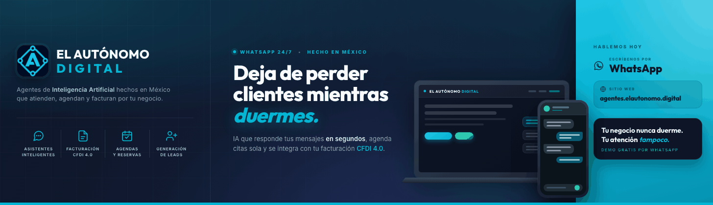 El Autónomo Digital: agentes de inteligencia artificial para WhatsApp. Pide tu demo gratis